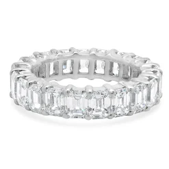 14 Karat White Gold Emerald Cut Diamond Eternity Ring