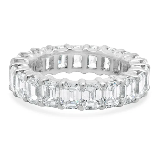 14 Karat White Gold Emerald Cut Diamond Eternity Ring