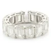 18 Karat White Gold Emerald Cut Diamond Eternity Band