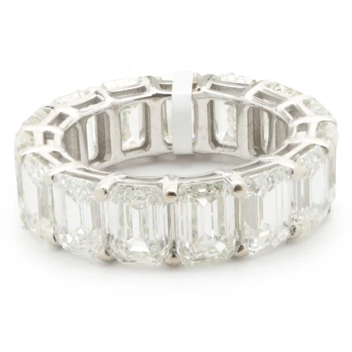 18 Karat White Gold Emerald Cut Diamond Eternity Band