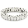 14 Karat White Gold Emerald Cut Diamond Eternity Band