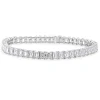 18 Karat White Gold Emerald Cut Diamond Tennis Bracelet