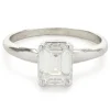14 Karat White Gold Emerald Cut Diamond Engagement Ring