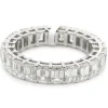 18 Karat White Gold Emerald Cut Diamond Eternity Band