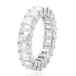 14 Karat White Gold Emerald Cut Diamond Eternity Ring