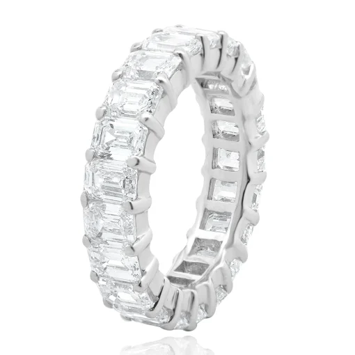 14 Karat White Gold Emerald Cut Diamond Eternity Ring