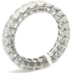 18 Karat White Gold Emerald Cut Diamond Eternity Band