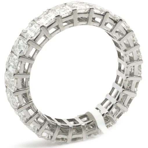 18 Karat White Gold Emerald Cut Diamond Eternity Band