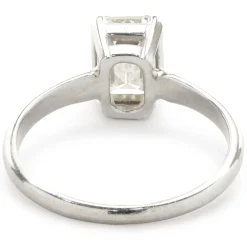 14 Karat White Gold Emerald Cut Diamond Engagement Ring