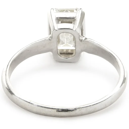14 Karat White Gold Emerald Cut Diamond Engagement Ring