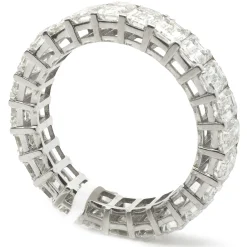 18 Karat White Gold Emerald Cut Diamond Eternity Band