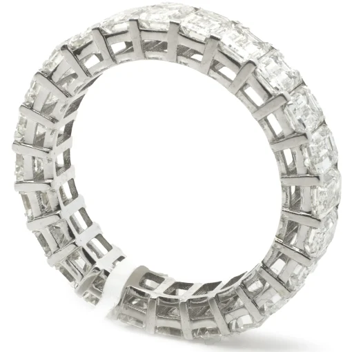 18 Karat White Gold Emerald Cut Diamond Eternity Band