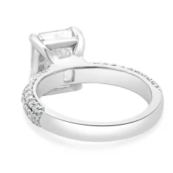 18 Karat White Gold Emerald Cut Diamond Engagement Ring