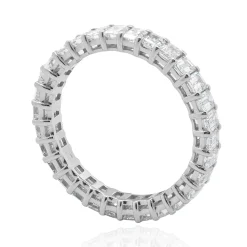14 Karat White Gold Emerald Cut Diamond Eternity Ring