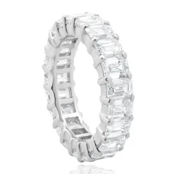 14 Karat White Gold Emerald Cut Diamond Eternity Ring