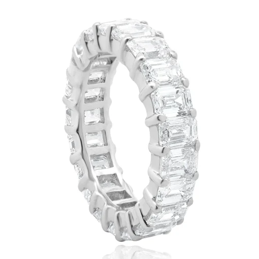 14 Karat White Gold Emerald Cut Diamond Eternity Ring
