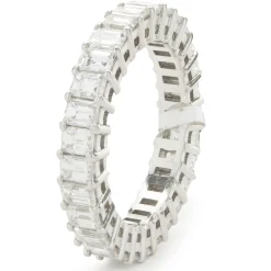 14 Karat White Gold Emerald Cut Diamond Eternity Band