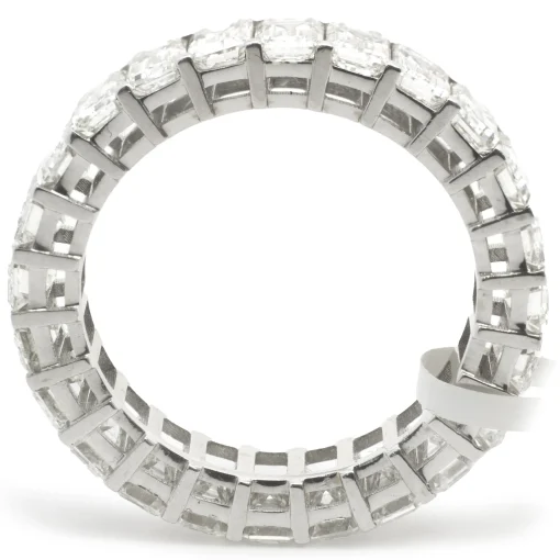 18 Karat White Gold Emerald Cut Diamond Eternity Band