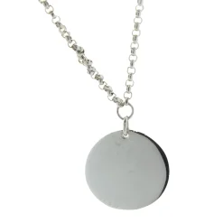 14 Karat White Gold Engraveable Bar Necklace with Pendant