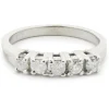 14 Karat White Gold Five Diamond Band