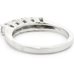 14 Karat White Gold Five Diamond Band