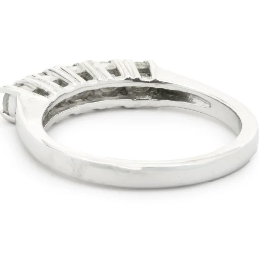 14 Karat White Gold Five Diamond Band