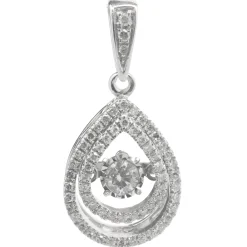 10 Karat White Gold Floating Diamond Pendant