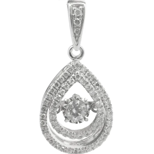 10 Karat White Gold Floating Diamond Pendant