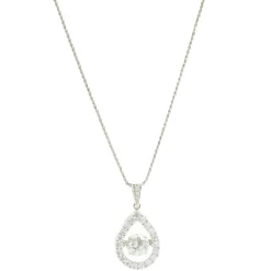 14 Karat White Gold Floating Diamond Necklace