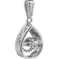 10 Karat White Gold Floating Diamond Pendant