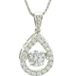 14 Karat White Gold Floating Diamond Necklace