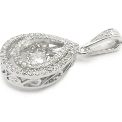10 Karat White Gold Floating Diamond Pendant