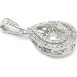 10 Karat White Gold Floating Diamond Pendant