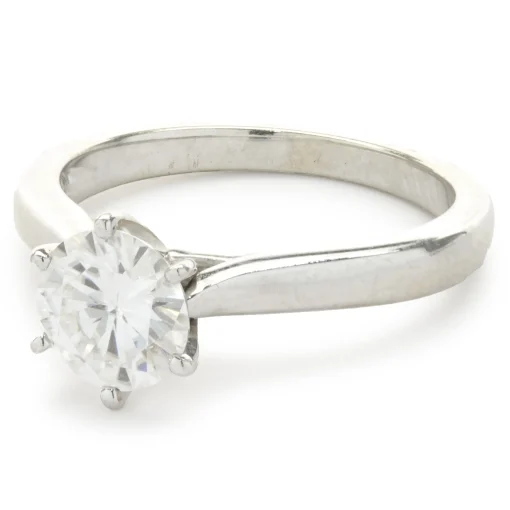 14 Karat White Gold Forever One Moissonite Ring