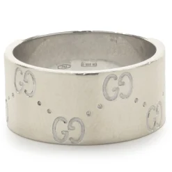 18 Karat White Gold GG Band