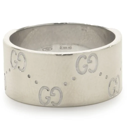 18 Karat White Gold GG Band