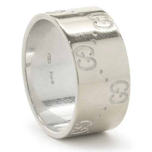 18 Karat White Gold GG Band