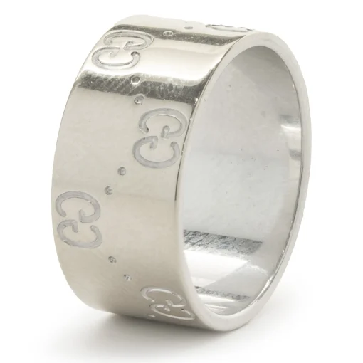 18 Karat White Gold GG Band