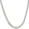 14 Karat White Gold Graduated Diamond Tennis Necklace