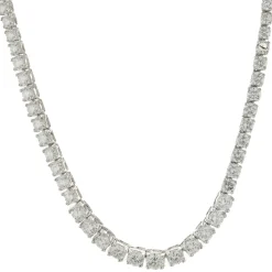 14 Karat White Gold Graduated Diamond Tennis Necklace
