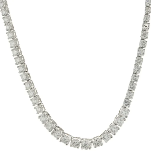 14 Karat White Gold Graduated Diamond Tennis Necklace