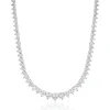 18 Karat White Gold Graduated Diamond Tennis Necklace