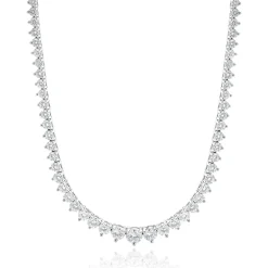 18 Karat White Gold Graduated Diamond Tennis Necklace