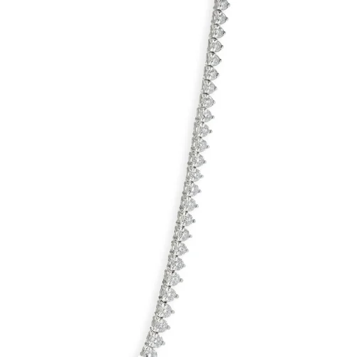 18 Karat White Gold Graduated Diamond Tennis Necklace