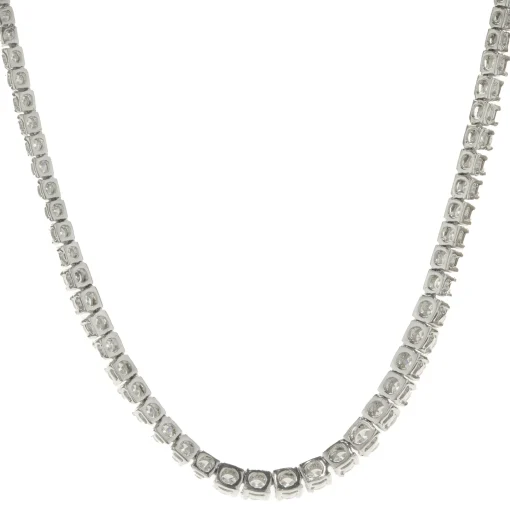 14 Karat White Gold Graduated Diamond Tennis Necklace