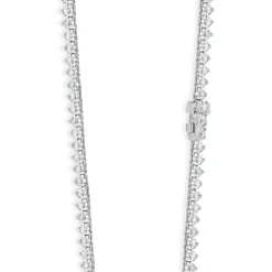 18 Karat White Gold Graduated Diamond Tennis Necklace