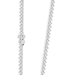 18 Karat White Gold Graduated Diamond Tennis Necklace