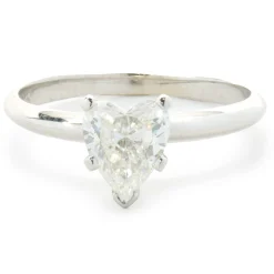 14 Karat White Gold Heart Cut Diamond Engagement Ring
