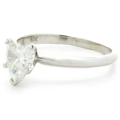 14 Karat White Gold Heart Cut Diamond Engagement Ring