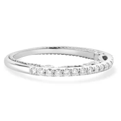 18 Karat White Gold Hidden Filigree Diamond Band